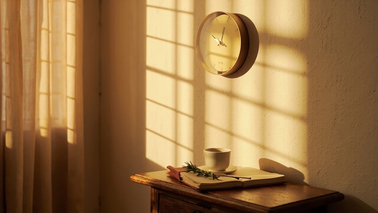 Orologio analogico che segna le 15:15 in un interno domestico italiano illuminato da luce pomeridiana