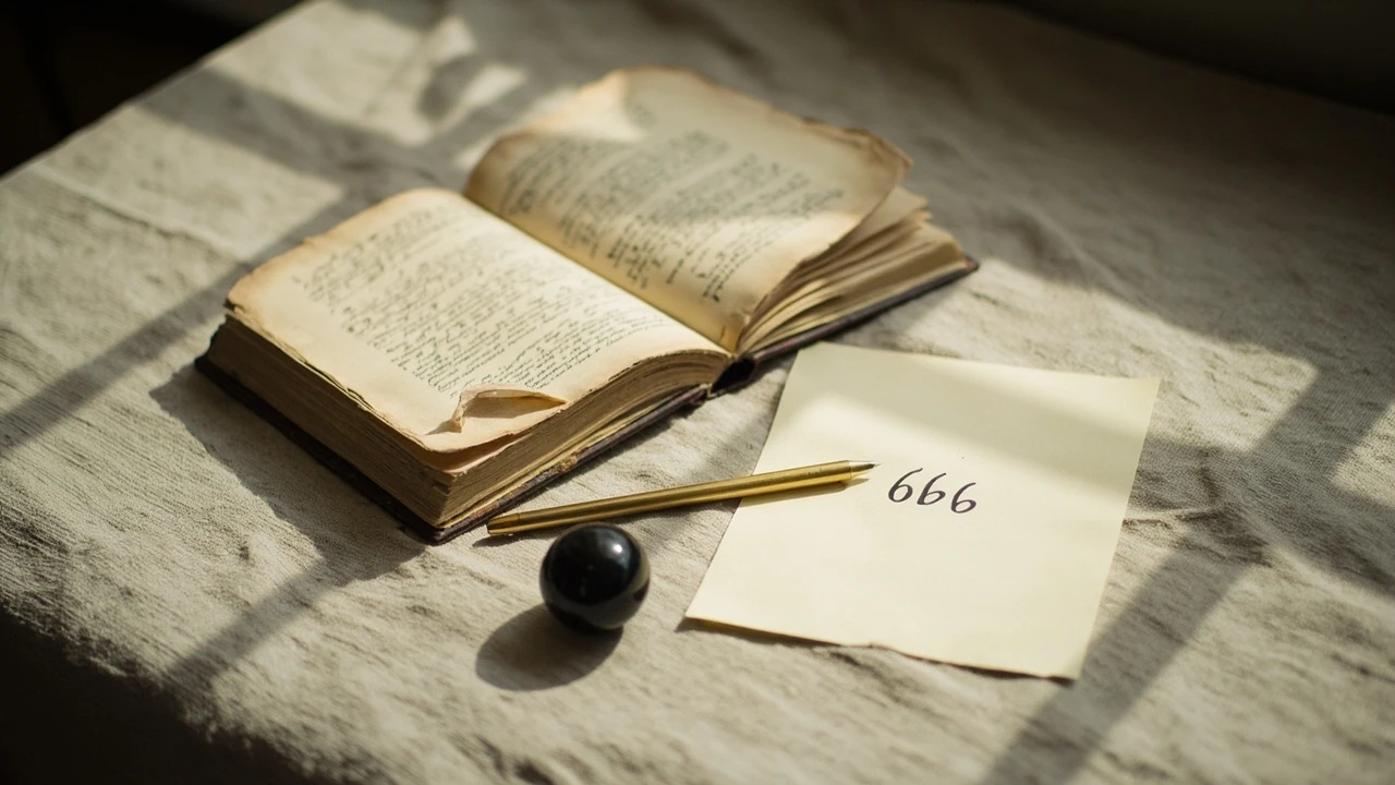 Numero 666 stilizzato in chiave editoriale, con riferimenti visivi alla numerologia